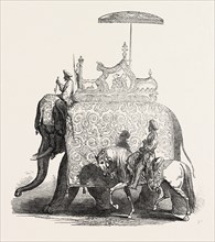 STATE HOWDAH, AND ELEPHANT, 1851 engraving
