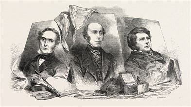 THE NEWLY ELECTED ROYAL ACADEMICIANS: SIR J.W. GORDON, MR. REDGRAVE, MR. CRESWICK, 1851 engraving