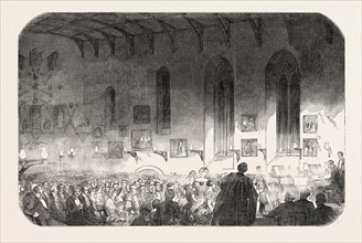 CONCERT IN THE HALL OF UNIVERSITY COLLEGE, DURHAM, UK, 1851 engraving