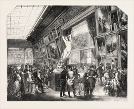 EXPOSITION OF PAINTING AND SCULPTURE, IN THE PALAIS NATIONAL AT PARIS, FRANCE, 1851 engraving