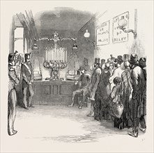THE GOLD LOTTERY, AT PARIS, FRANCE, 1851 engraving