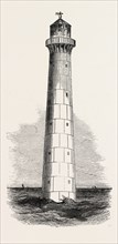 CAST-IRON LIGHTHOUSE, FOR BARBADOES, BARBADOS, 1851 engraving