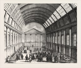INTERIOR OF THE NEW CORN EXCHANGE, NORTHAMPTON, UK, 1851 engraving