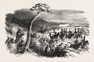 BUSH-FIGHTING IN KAFFRARIA, SOUTH AFRICA, 1851 engraving