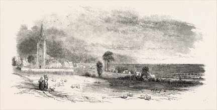 WHITTLESEA MERE, FROM YAXLEY, UK, 1851 engraving