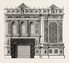 SIDE OF A LIBRARY, BY MESSRS. HOLLAND AND SON, UK, 1851 engraving