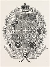 ENAMEL, ARMS OF ALL NATIONS, 1851 engraving