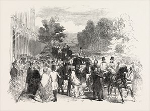OPENING OF THE GREAT EXHIBITION, SOUTH ENTRANCE, CRYSTAL PALACE, HYDE PARK, LONDON, UK, 1851