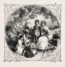 MAYING, DESIGNED BY FOSTER; IN THE COUNTRY SIDE, 1851 engraving