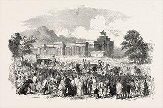 HYDE PARK ON THE FIRST OF MAY, 1851, LONDON, UK, 1851 engraving