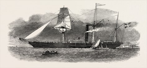 THE JYLLAND, DANISH GOVERNMENT STEAMER, 1851 engraving