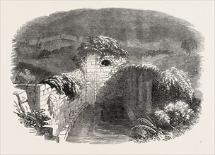 SCENE FROM THE MOVING DIORAMA OF JERUSALEM AND THE HOLY LAND, THE POOL OF SILOAM, 1851 engraving