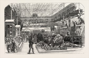 THE CANADIAN COURT, CRYSTAL PALACE, THE GREAT EXHIBITION, HYDE PARK, LONDON, UK, 1851 engraving