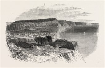 SIDMOUTH, DEVON, UK, SEA SIDE, 1851 engraving