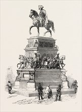 STATUE OF FREDERICK THE GREAT, BERLIN, GERMANY, 1851 engraving