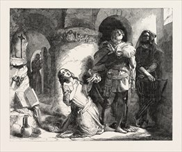 EXHIBITION OF THE ROYAL ACADEMY: THE SECRET EXECUTION PAINTED BY H.C. SELOUS, UK, 1851 engraving