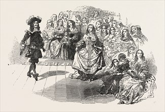 HER MAJESTY'S COSTUME BALL: COSTUME OF THE RESTORATION, FROM A PICTURE BY H. JANSSEN, UK, 1851