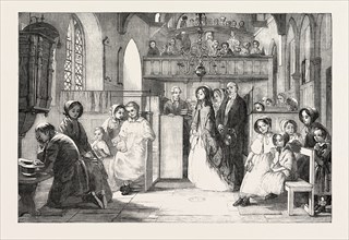 EXHIBITION OF THE ROYAL ACADEMY THE PHARISEE AND PUBLICAN PAINTED BY A. RANKLEY, 1851 engraving