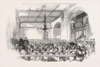 SCHOOL FOR THE INDIGENT BLIND, EXAMINATION OF THE PUPILS, 1851 engraving