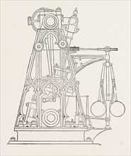 POPE'S OSCILLATING ENGINE, 1851 engraving