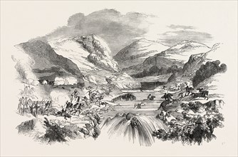 THE WAR IN KAFFIRLAND: DESTRUCTION OF STOCK'S KRAAL, ON THE KEISKAMMA RIVER, SOUTH AFRICA, 1851