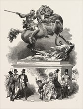 SCULPTURE AT THE GREAT EXHIBITION, LONDON, UK: KISS'S AMAZON, 1851 engraving
