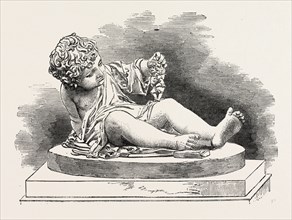 BOY WITH PUNCHINELLO, BY SIMONIS, 1851 engraving