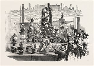 THE GREAT EXHIBITION, CRYSTAL PALACE, HYDE PARK, LONDON, UK: POTTERY, BY MESSRS. MINTON, 1851