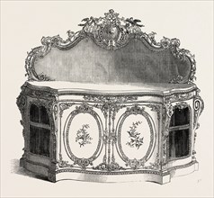 WHITE AND GOLD CABINET, MR. INGRAM, BIRMINGHAM, 1851 engraving