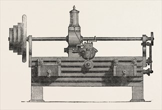 PARR, CURTIS, AND MADELEY'S PLANING MACHINE, 1851 engraving