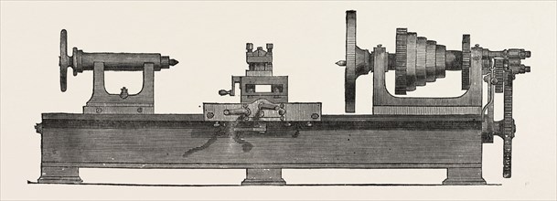 PARR, CURTIS, AND MANDELEY'S LATHE, 1851 engraving