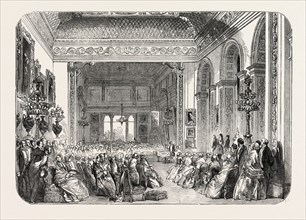 MATINEE MUSICALE AT STAFFORD HOUSE, LANCASTER HOUSE, LONDON, UK, 1851 engraving