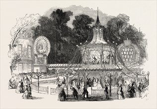 CREMORNE GARDENS, THE ORCHESTRA, LONDON, UK; PLEASURE GROUND, ENTERTAINMENT, 1851 engraving