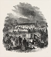 JOSEPH SMITH PREACHING IN THE WILDERNESS., THE MORMONS, 1851 engraving