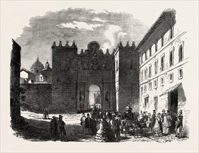 ENGLISH PROTESTANT PLACE OF WORSHIP AT ROME, ITALY, 1851 engraving