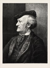 RICHARD WAGNER,1813-1883, MUSICAL COMPOSER, 1873 engraving