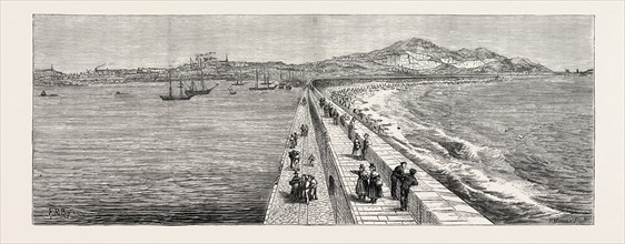 INAUGURATION OF THE HOLYHEAD BREAKWATER AND HARBOUR OF REFUGE BY H.R.H. THE PRINCE OF WALES: VIEW