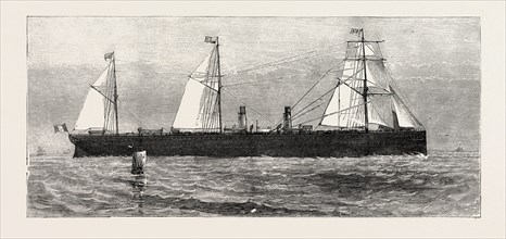 THE STEAMSHIP VILLE DU HAVRE, 1873 engraving