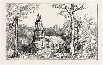 THE SUB-WEALDEN EXPLORATION IN SUSSEX: BORING AT NETHERFIELD, UK, 1873 engraving