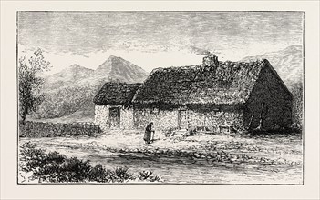 THE ROYAL COTTAGE AT DUNCRAGGAN IN THE HIGHLANDS, UK, 1873 engraving