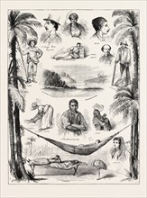 THE CAPTURE OF THE VIRGINIUS, SKETCHES AT SANTIAGO DEL CUBA, CUBA, 1873 engraving