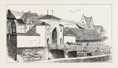 THE MARIE GATEWAY, NUREMBERG, GERMANY, 1873 engraving