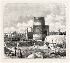 THE RUSSIAN EXPEDITION TO KHIVA, VIEWS IN THE CITY: TEMPLE OF THE PALACE, UZBEKISTAN, 1873