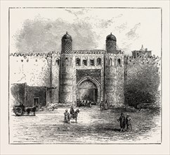 THE RUSSIAN EXPEDITION TO KHIVA, VIEWS IN THE CITY: THE PRINCIPAL GATEWAY, UZBEKISTAN, 1873