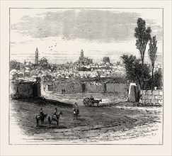 THE RUSSIAN EXPEDITION TO KHIVA, VIEWS IN THE CITY: GENERAL VIEW OF THE TOWN, UZBEKISTAN, 1873
