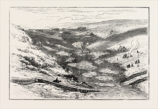 THE MOVING BOG NEAR DUNMORE, IRELAND, 1873 engraving