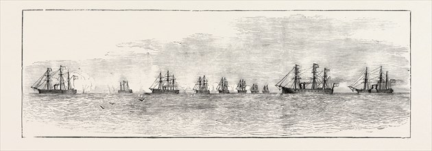 THE NAVAL ENGAGEMENT OFF CARTAGENA, SPAIN: SKETCH OF THE ENGAGEMENT FROM H.M.S. LORD WARDEN, 1873