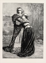 MR. IRVING AND MISS ISABEL BATEMAN IN RICHELIEU AT THE LYCEUM THEATRE, LONDON, UK, 1873 engraving