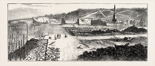THE GREAT FIRE AT PORTLAND, OREGON, U.S.A., UNITED STATES OF AMERICA, US, USA, 1873 engraving