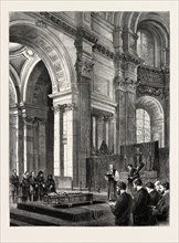 FUNERAL OF THE LATE SIR EDWIN LANDSEER IN ST. PAUL'S CATHEDRAL, LONDON, UK, 1873 engraving
